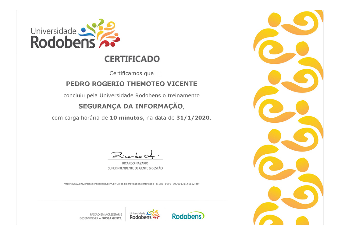 SEGURANÇA DA INFORMAÇÃO - rodobens