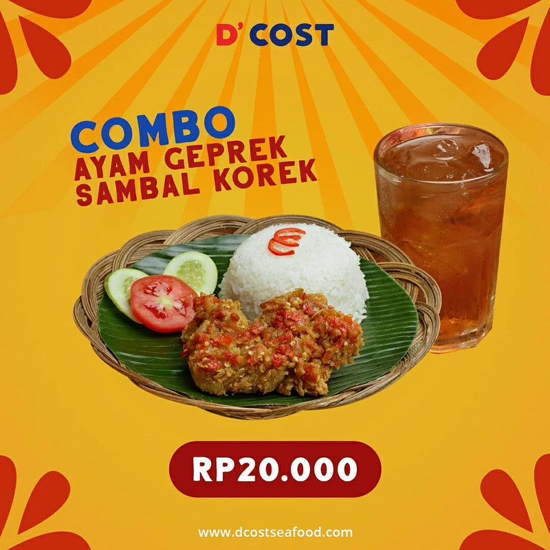 Combo Ayam Geprek Sambal Korek Cuma Rp 20 ribu