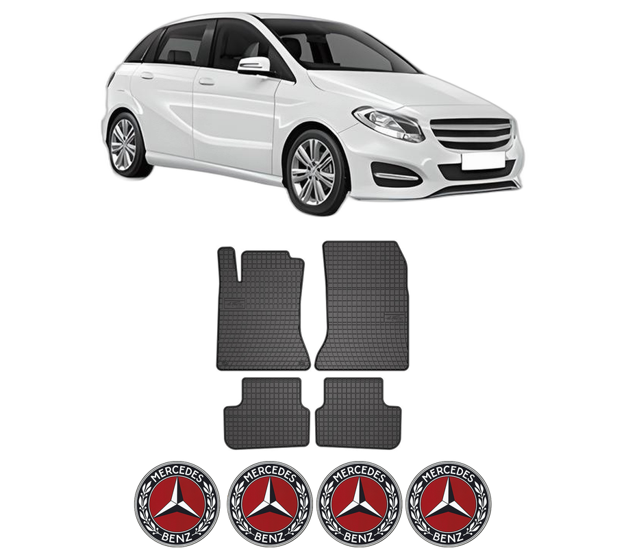 Set covorase presuri MERCEDES-BENZ B-CLASS Sports Tourer (W246, W242) din 2011-2018, auto, din cauciuc thermoplastic, 4 Stickere auto cu MERCEDES-BENZ