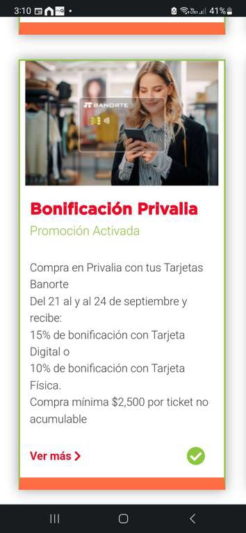 Privalia: 10% bonificación tarjeta fisica y 15% con tarjeta digital con Banorte 
