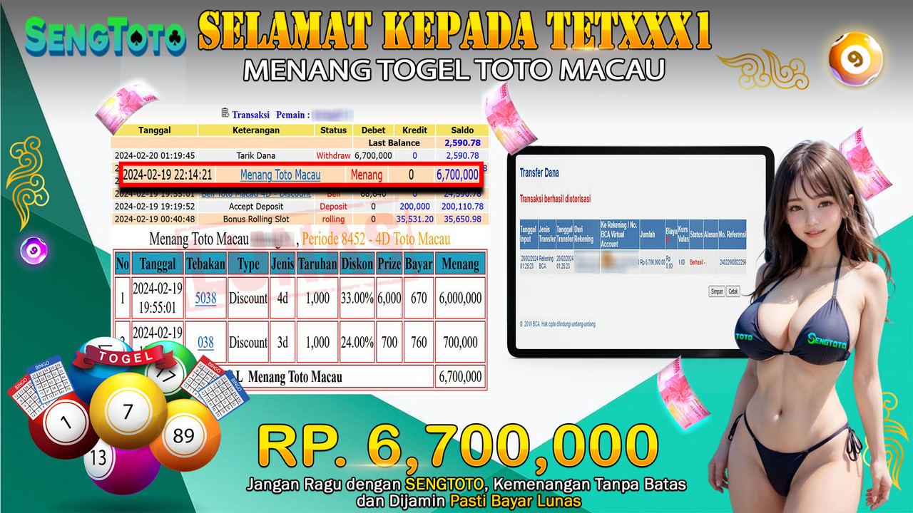 BUKTI PEMBAYARAN TOGEL TOTO MACAU