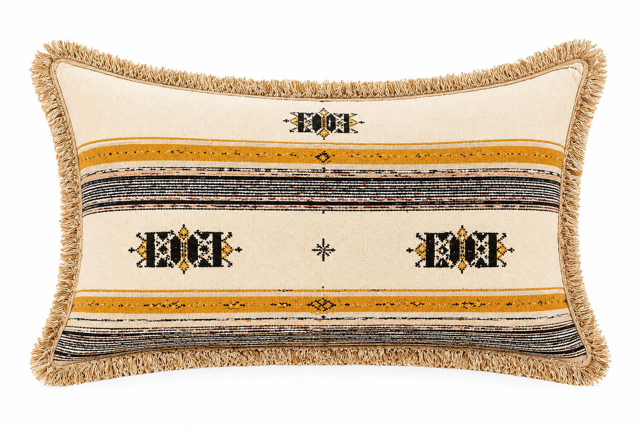 Ivory Fringe Pillow