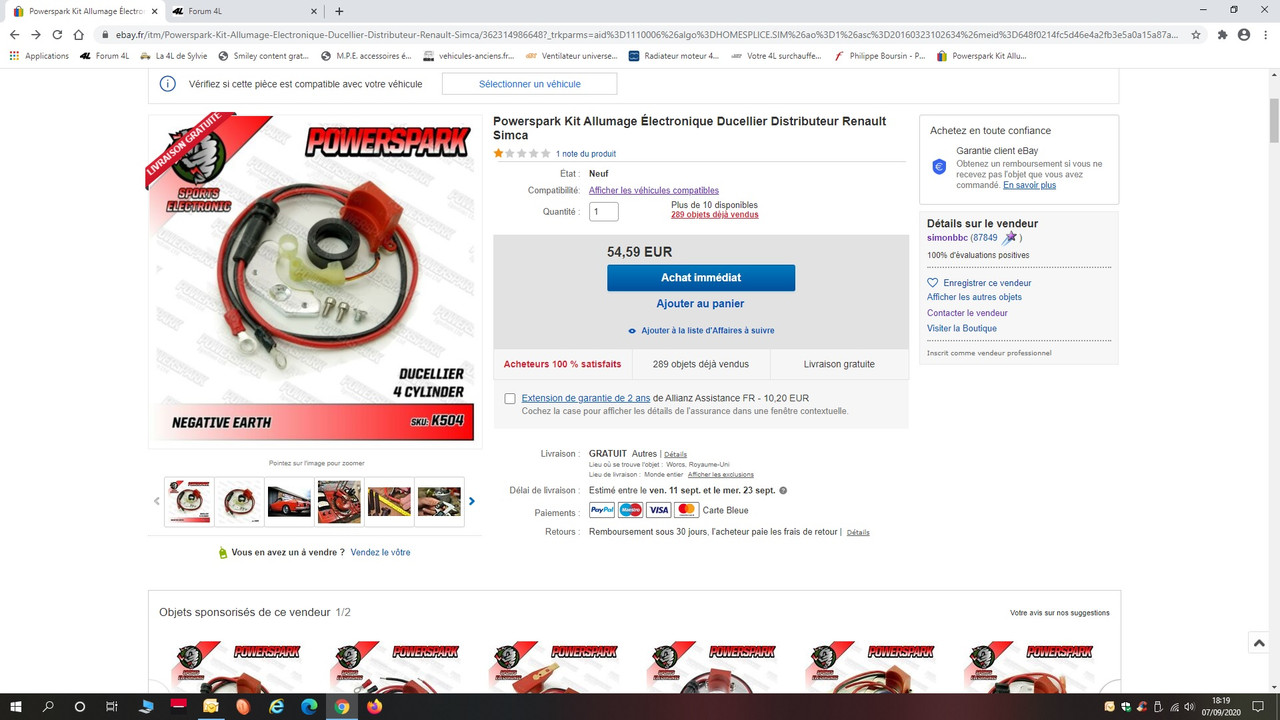 eBay- allumage electronique commandé