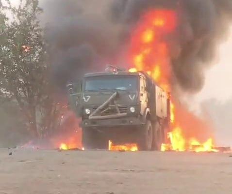 1081 KamAZ-63501AT 'Medved' artillery tractor destr 14 04 25