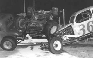 George Bouley 36 5W  Coupe Wreck With Flipped Car Pileup