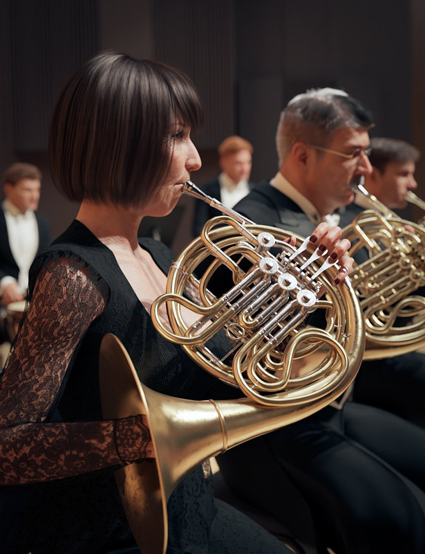 French Horn and Poses for Genesis 8 and 8.1 French Horn and Poses for Genesis 8 and 8.1