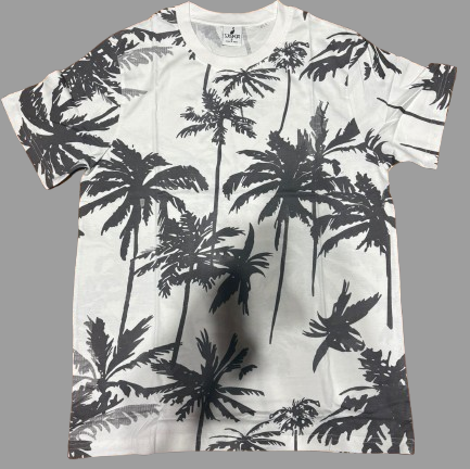 Coconut Tree Print Cotton Shirt