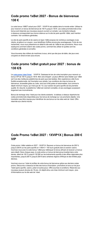 Qu est ce que le code promo 1x Bet 1XVIP1X Guide complet