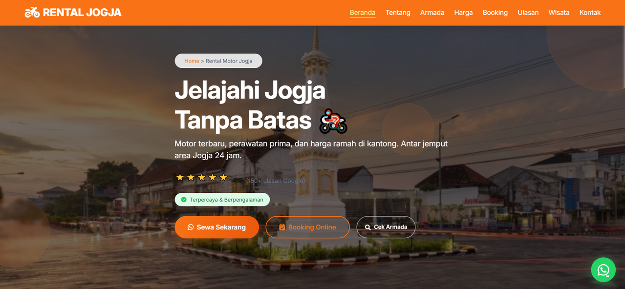 Website Rental Motor Jogja