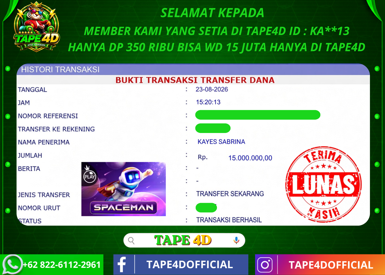 TAPE4D SPACEMAN PRAGMATIC PLAY 15.000.000-LUNAS