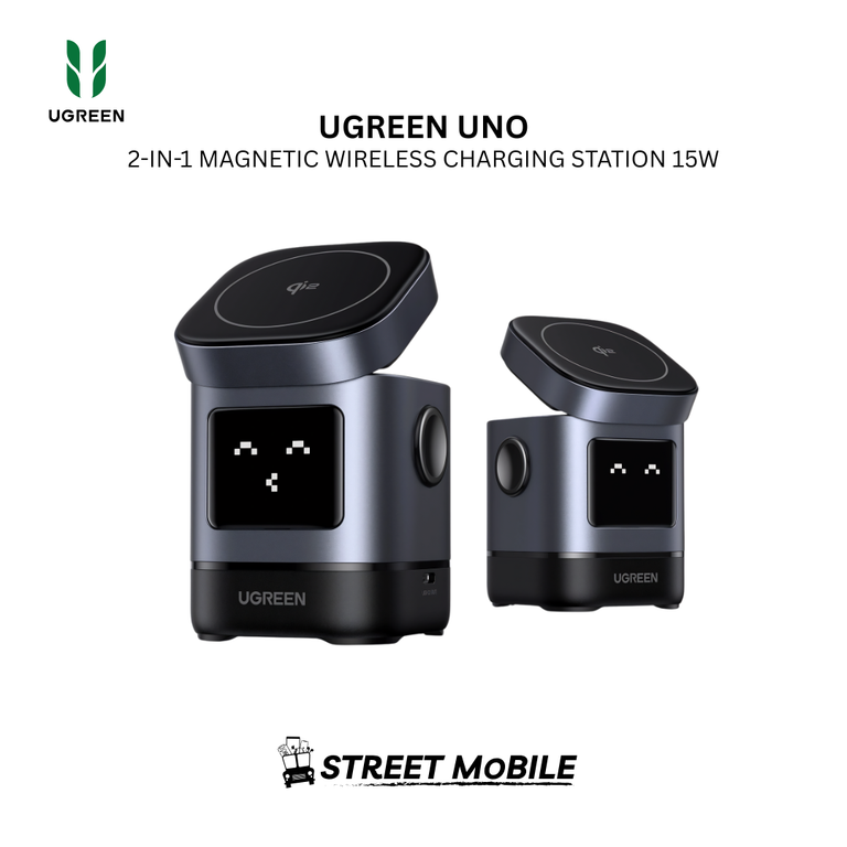 UGREEN UNO 2 in 1 MAGNETIC WIRELESS CHARGING STATION 15W
