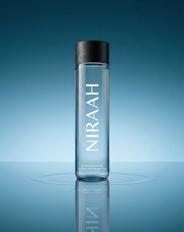 Premium lifestyle perspective with Niraah mineral water