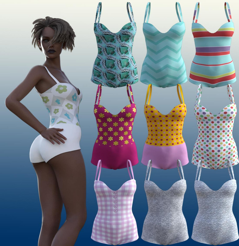 Swimsuit 30 for Genesis 3 and Genesis 8 Female (8.1) + Additional textures