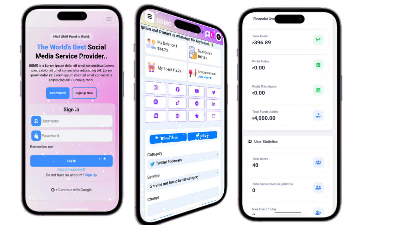Bsprentalpanel Dashboard - Professional SMM Panel