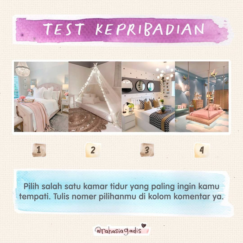 Tes Kepribadian - Pilih satu kamar yang paling ingin kamu tempati