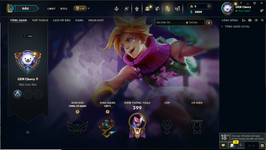 Acc LMHT # - Không Khung