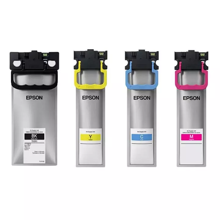 Bolsa de tinta original Epson T11A4 en color amarillo.