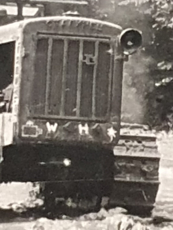 Foto, Gebirgsjäger, Geb.Pi.Btl.54, Raupenschlepper mit Edelweiß- Emblem, 2.Wk.
