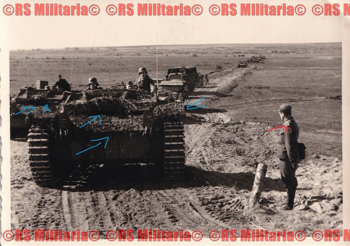 getarntes Sturmgeschütz auf Vormarsch