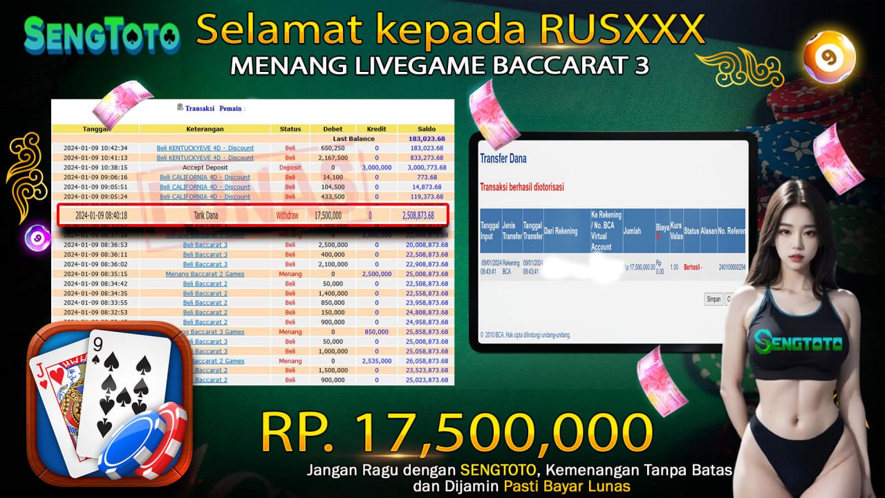 BUKTI PEMBAYARAN LIVE GAME BACCARAT 3