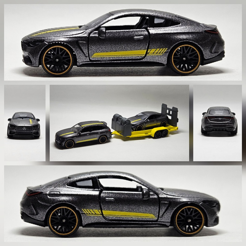 Majorette 232Q Mercedes AMG CLE53 ( 2025 Majorette Mercedes AMG trailer set) met 232P Mercedes