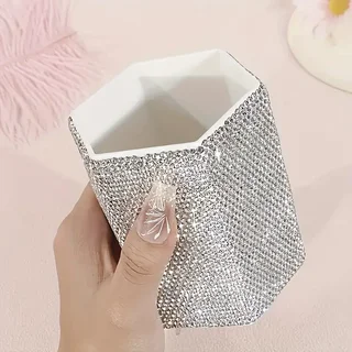 Sparkling Rhinestones Makeup Cup