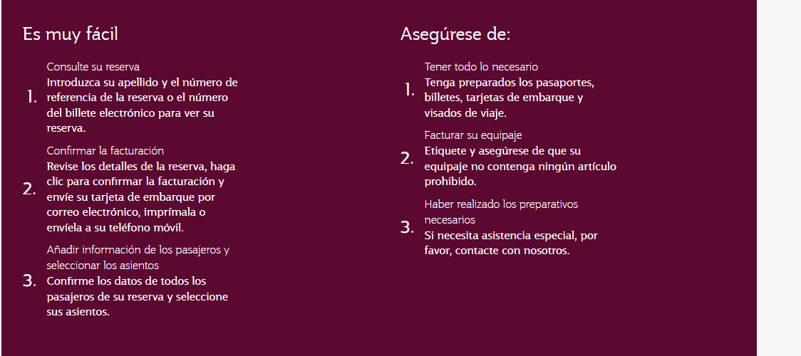 Qatar Airways: selección de Asiento y Check-in - Forum Aircraft, Airports and Airlines