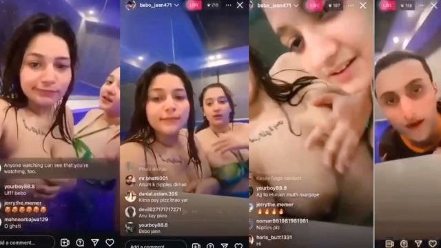 Paki Tiktoker Bebo Jan Insta Live Video Showing Boobs With Anum Mirza and Hunain Bajwa exclusive viral video