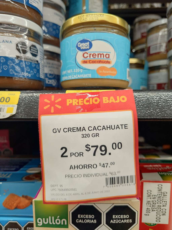 Walmart: Crema de cacahuate saludable GV 2 x $79 