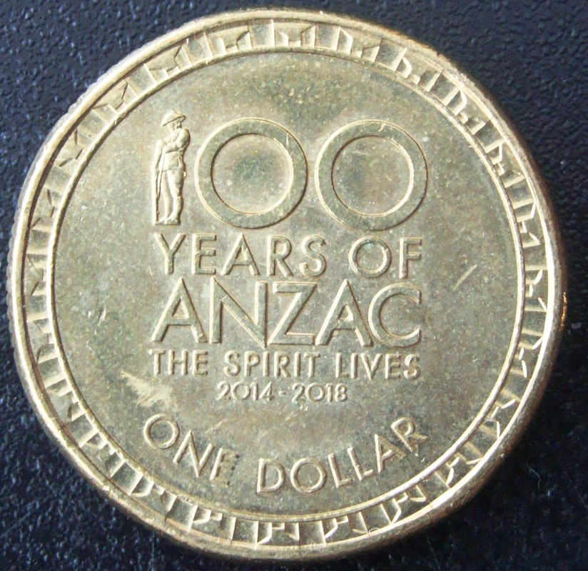 australia - 1 Dolar. Australia (2014) Centenario del ANZAC AUS-1-D-lar-2014-Centenario-ANZAC-rev