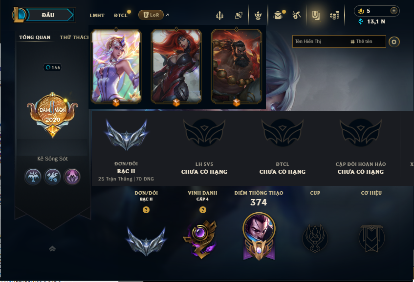 Acc LMHT # - Không Khung