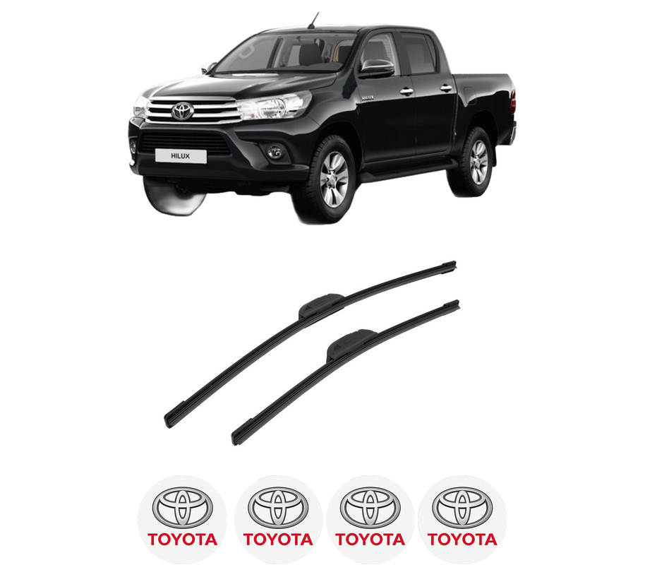 Set stergatoare auto TOYOTA HILUX VIII Pickup (_N1_) din 2015-2024, pentru parbriz auto, 2 bucati, Bosch Aerotwin Retrofit, din cauciuc siliconat rezistent, 4 Stickere Auto TOYOTA