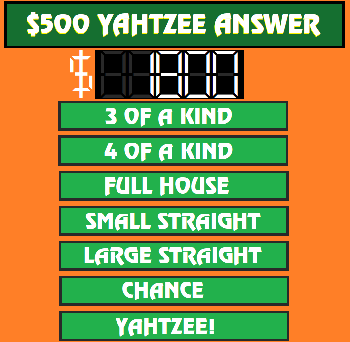 Yahtzee! Practice Rounds NGC Net Game Central