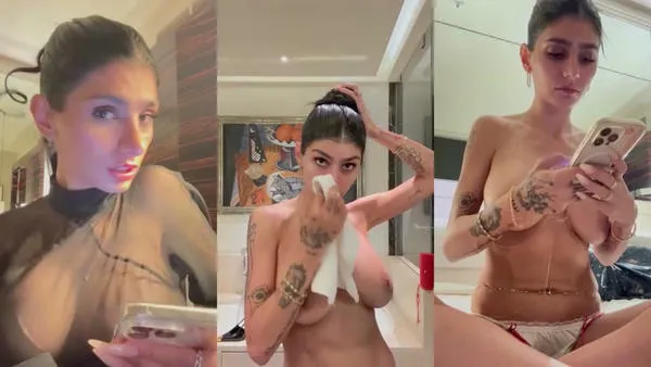Mia Khalifa After Party In See Through Dress And Eating Dinner Naked In Hotel Room