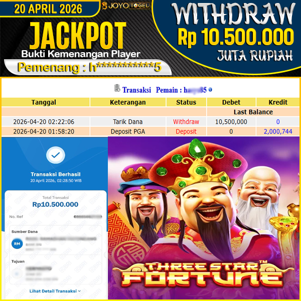 jackpot-slot-three-star-fortune-10500000-dibayar-lunas-di-joyotogel