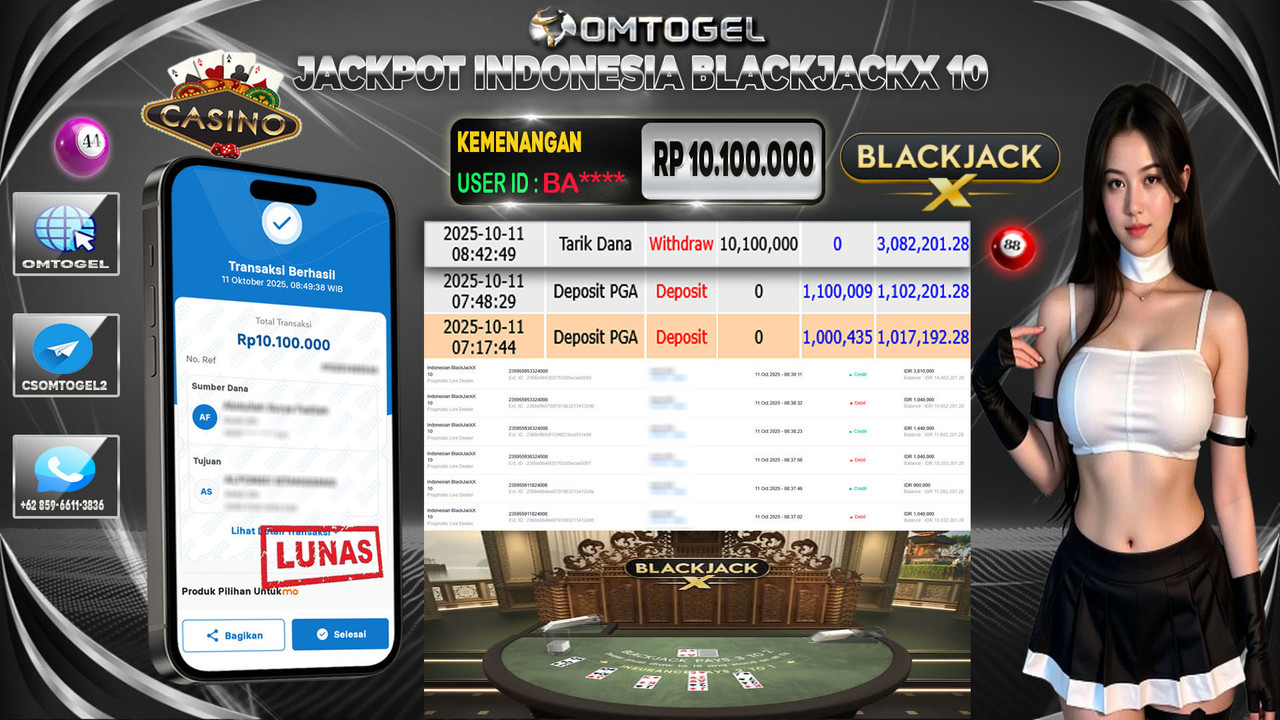 OMTOGEL JACKPOT PRAGMATIC CASINO INDONESIAN BLACKJACKX 10 10 JUTA DI BAYAR LUNAS ,-