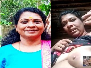 A mature aunt nude with her beau via a video call