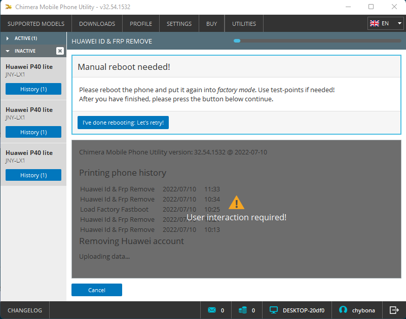 GSMForum P40 lite jnylx1 huawei id remove failed