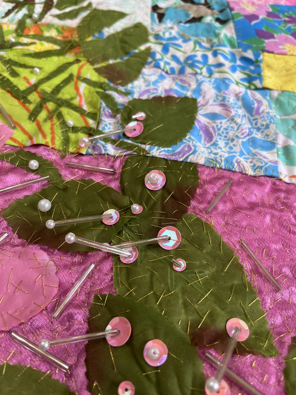 Quilt detail — tulle veil