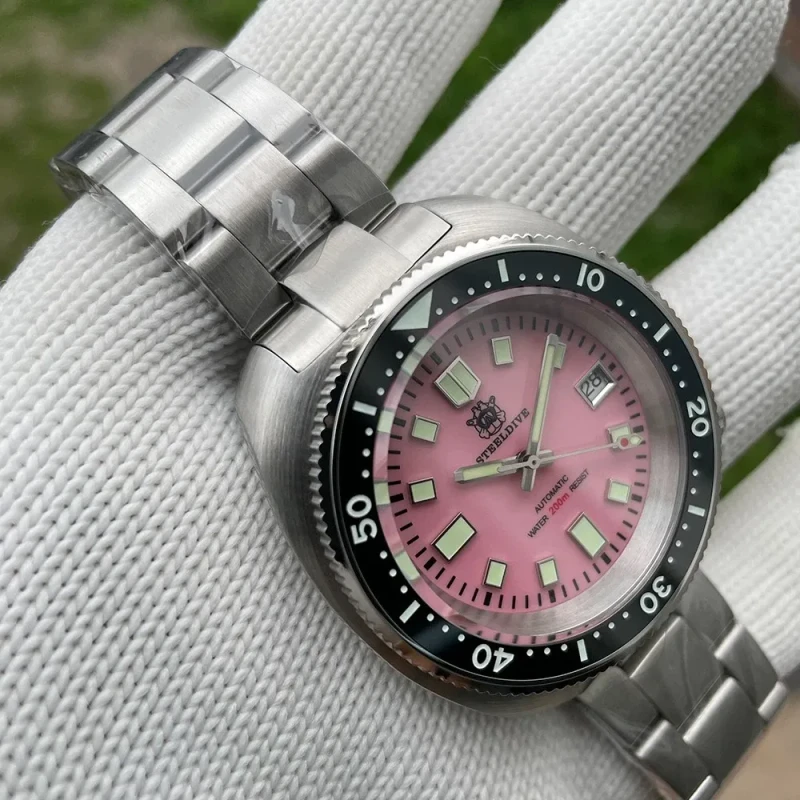 Steeldive SD1974 Pink Captain Willard Turtle 200M Automatic Diver Watch photo 6