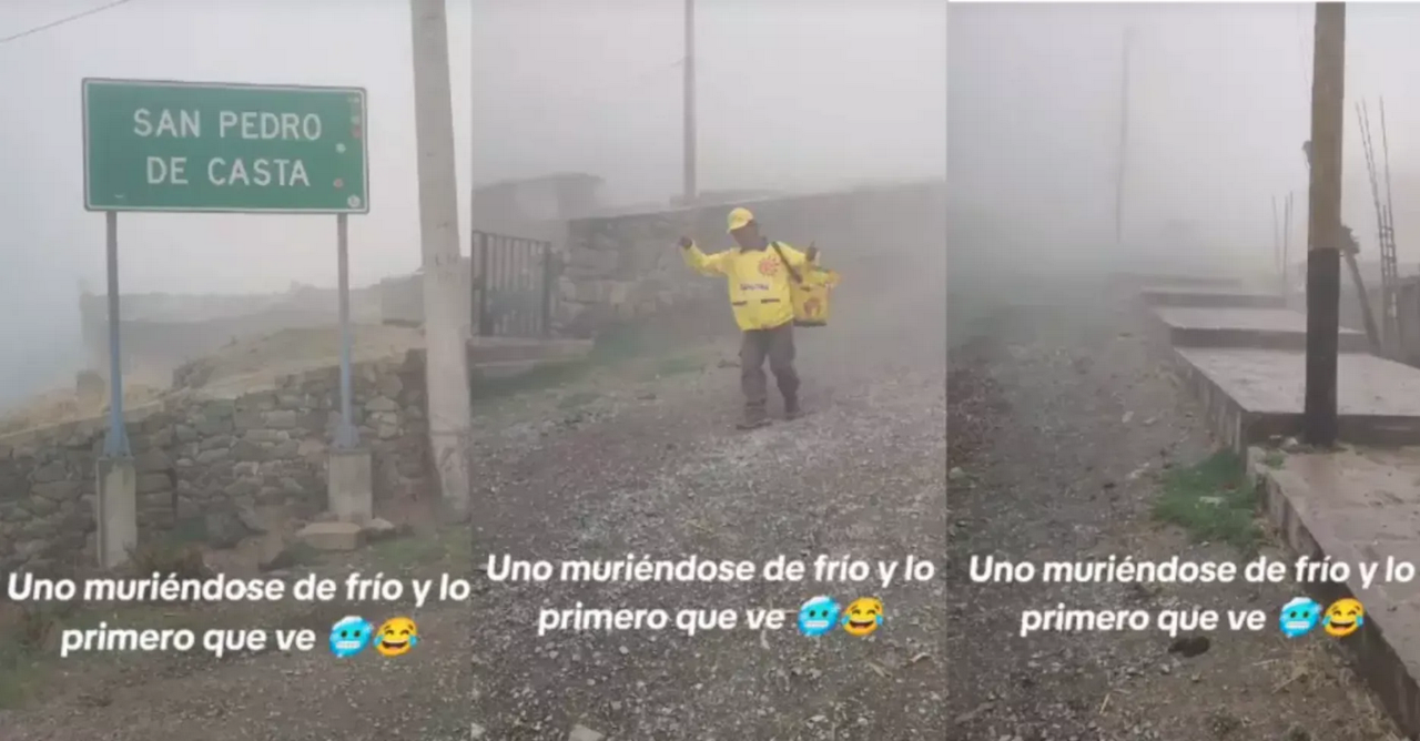 Heladero deja en 'shock', sale a vender al cerro con mucha neblina (video)