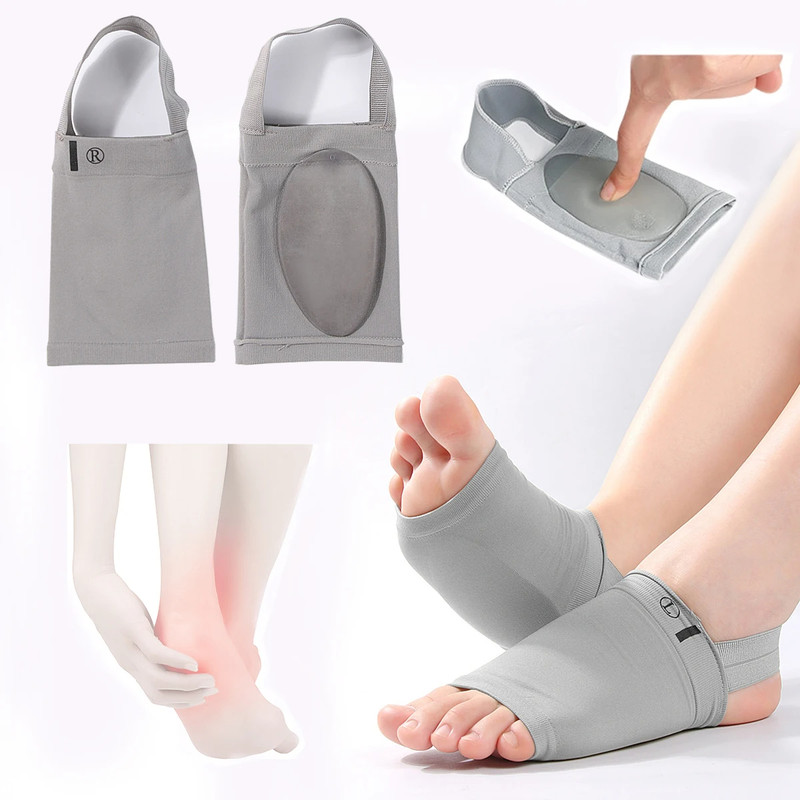 Compression Arch Support Plantar Fasciitis Gel Pad Brace Sleeve Ankle Foot Wrap - Image 1