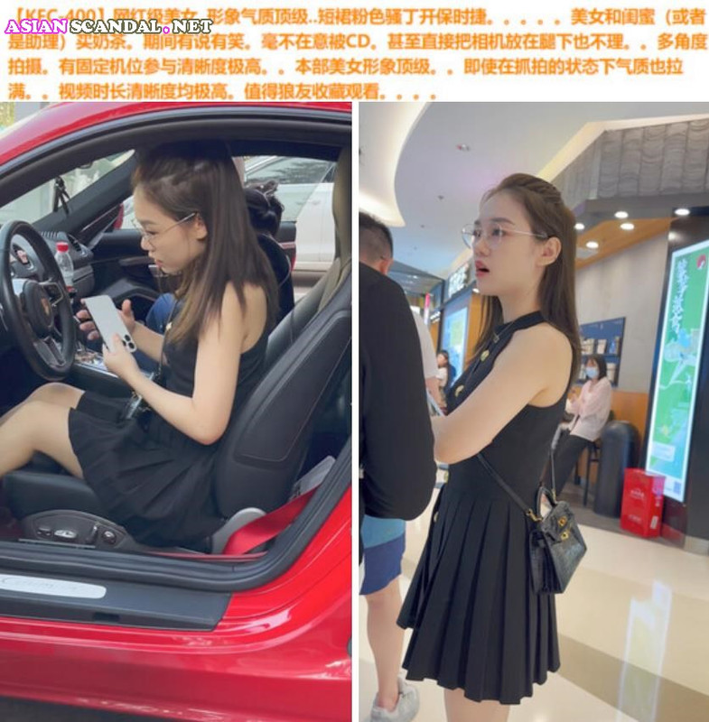 豪华商场里开着保时捷的美女