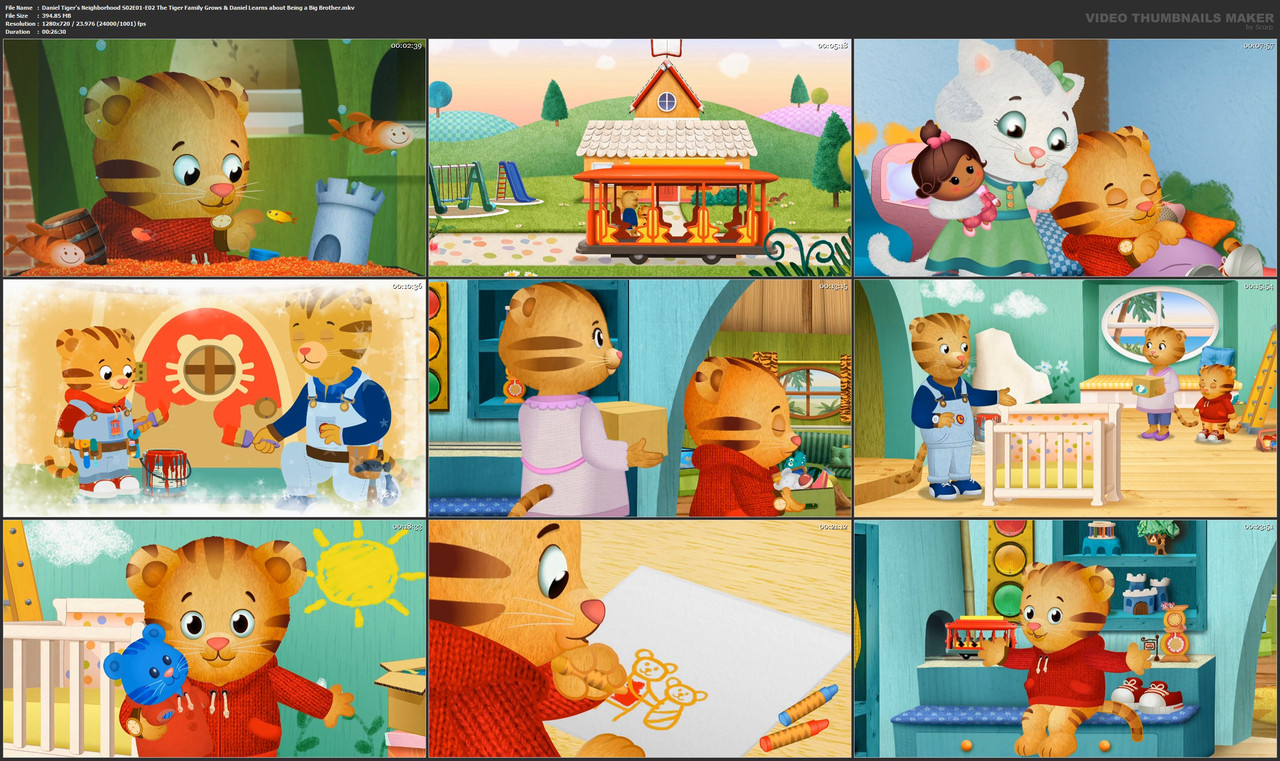 Daniel Tiger's Neighborhood S02E01-E02 The Tiger Family Grows & Daniel Learns about Being a Big Brot