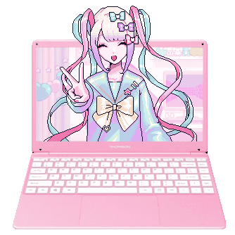 A graphic of Kangel from Needy Streamer Overload doing a peace sign