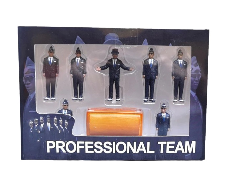 Professionals Team Figurines of the Meme men carrying a coffin - See notes