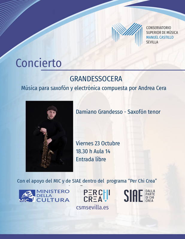 Concierto de saxofón y electrónica - Damiano Grandesso