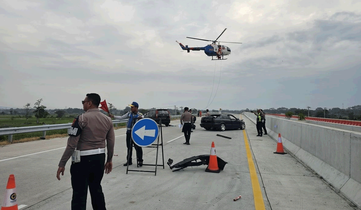 Evakuasi Darurat Tol Solo-Jogja Gunakan Helikopter, Ini Simulasinya