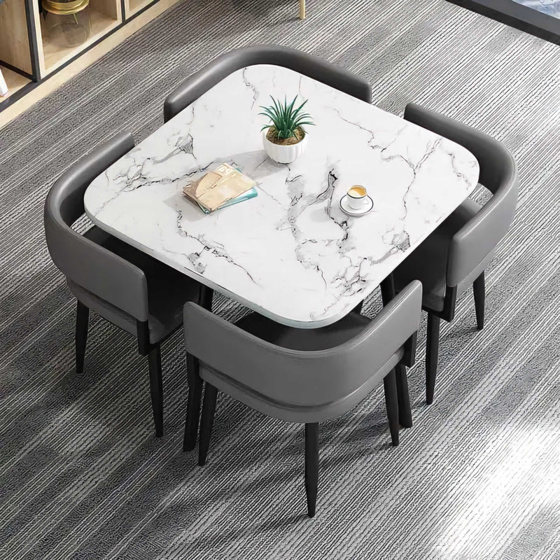 Glass top 6-seater dining set