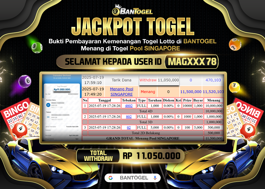 BUKTI JACKPOT LUNAS BANTOGEL